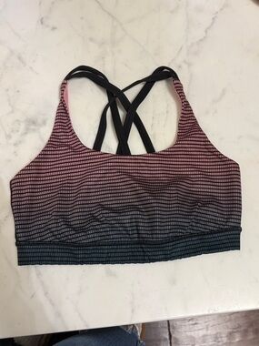 lululemon athletica Gradient Pink to Navy Strappy Sports Bra